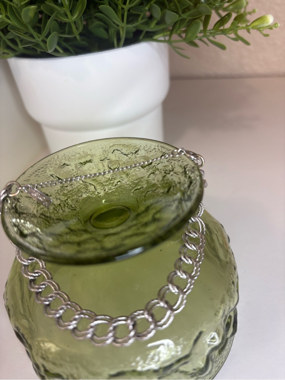 Vintage Monet Silver-Tone Double Chain Bracelet with safety chain
